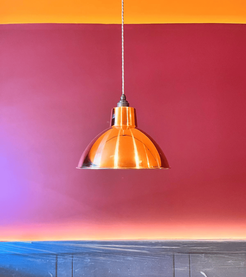 Bristles of Bristol Tandoor light against painted wall Bristles of Bristol custom woodwork